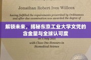东京工业大学文凭，跨越国界，探索其全球认可与价值潜力
