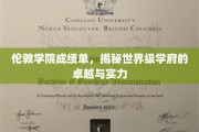 揭开伦敦学院成绩单，探寻顶尖学府的辉煌成就与卓越实力