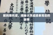 探寻大学成绩单的神秘面纱，莱托诺背后的故事