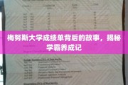 探寻梅努斯学霸背后的成绩单传奇