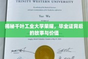 千叶工业大学毕业证，揭秘背后的辉煌故事与价值内涵