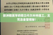 荷兰代尔夫特理工，揭秘欧洲精英学府的卓越文凭价值