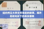 纽约州立大学文凭探秘，揭开名校光环下的真实教育真相