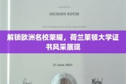 欧洲学术之光，揭秘莱顿大学证书的非凡魅力
