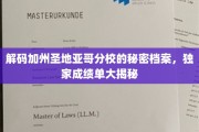 探索圣地亚哥分校未公开档案，独家揭秘学子成就与校园传奇