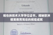 探寻维也纳技术大学荣耀，解码欧洲精英教育的璀璨成果