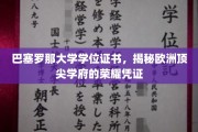解锁巴塞罗那大学学位证书，揭秘欧洲顶尖学府的荣耀印记