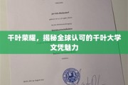 千叶大学的国际魅力大揭秘，全球认可的文凭背后故事