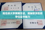 探寻维也纳大学荣耀，欧洲名校学位证书的独特魅力