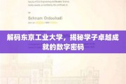 解码卓越，东京工业大学学子成就背后的数字传奇