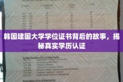 韩国建国大学学位证疑云，揭开学历认证背后的真相！