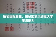探索加国精英教育，约克大学学位的无限魅力