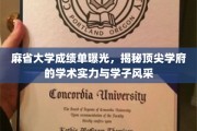 麻省大学成绩单曝光，揭秘顶尖学府的学术实力与学子风采