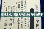 成绩单背后，揭秘学子成长轨迹的神秘面纱