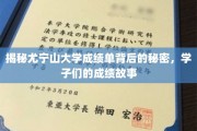 揭开尤宁山大学成绩单的面纱，探寻学子们的奋斗轨迹