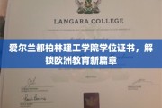 爱尔兰都柏林理工学院，引领欧洲教育新纪元