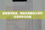 探秘医学精英之路，关西医科大学学位证的深层价值