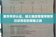 瑞士酒店管理学院学位证，揭开奢华学历认证的璀璨面纱