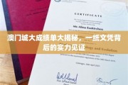 澳门城大实力解码，揭秘一纸文凭背后的卓越成就