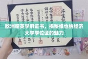 探索维也纳经济大学学位证的欧洲精英学府风采