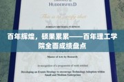 荣耀百年，筑梦未来——百年理工学院辉煌成就大盘点