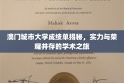 澳门城市大学，揭秘荣耀背后的学术实力与成就之旅