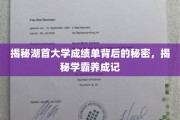 揭开湖首学霸养成之路，成绩单背后的非凡奥秘