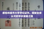 探索都柏林城市大学，全球认可的学位证书背后的荣耀之路
