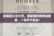 泰国易三仓大学风采录，学子国际教育硕果累累，精彩绽放！