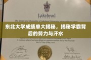 东北学霸养成记，揭开东北大学成绩单背后的汗水与拼搏