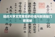 纽约大学文凭，揭秘职场精英背后的价值与敲门之道