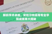 揭秘精英摇篮，安哈尔特高等专业学院学术辉煌全纪录