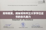 肯特州立大学学位证书，探索非凡荣耀背后的独特魅力