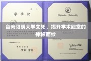 台湾阳明大学文凭，探秘顶尖学府的荣耀之路