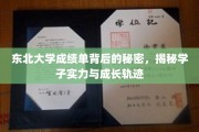 东北大学学子成绩单背后的成长密码，解锁实力与蜕变之路