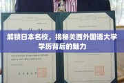 穿越学术之门，探寻关西外国语大学学历的独特风采