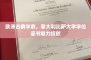 穿越文艺复兴的殿堂，意大利比萨大学学位证书的古典风华