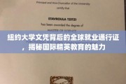 国际精英教育通行证，纽约大学文凭如何打开全球职场之门