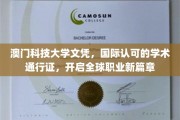 澳门科大文凭，解锁全球职场新天地