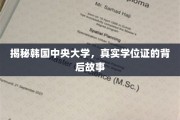 韩流背后的学位证秘密，中央大学文凭的传奇之旅
