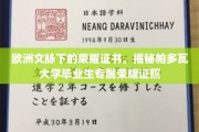 跨越欧陆的荣誉印记，帕多瓦大学毕业生独享荣耀证书大揭秘