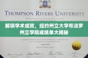 探索学术奥秘，纽约州立大学布法罗学院揭秘优秀成绩背后的故事