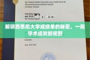 探寻西悉尼大学成绩单背后的奥秘，揭秘学术成就的独特视角