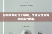 新加坡共和理工学院，揭秘文凭背后的国际实力与卓越教育