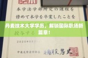 跨国职场新贵，丹麦技术大学学历，引领全球职业发展新潮流