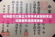 解码爱尔兰国立大学成绩单，揭秘学术成就背后的秘密