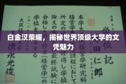 白金汉荣耀，探寻世界顶级大学文凭的非凡魅力