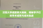 汉阳大学学子风采录，揭秘学术之路上的璀璨成就