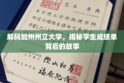 加州州立大学成绩单，探寻学生成就背后的秘密旅程