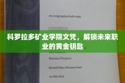 矿院文凭，开启职业生涯的黄金之门